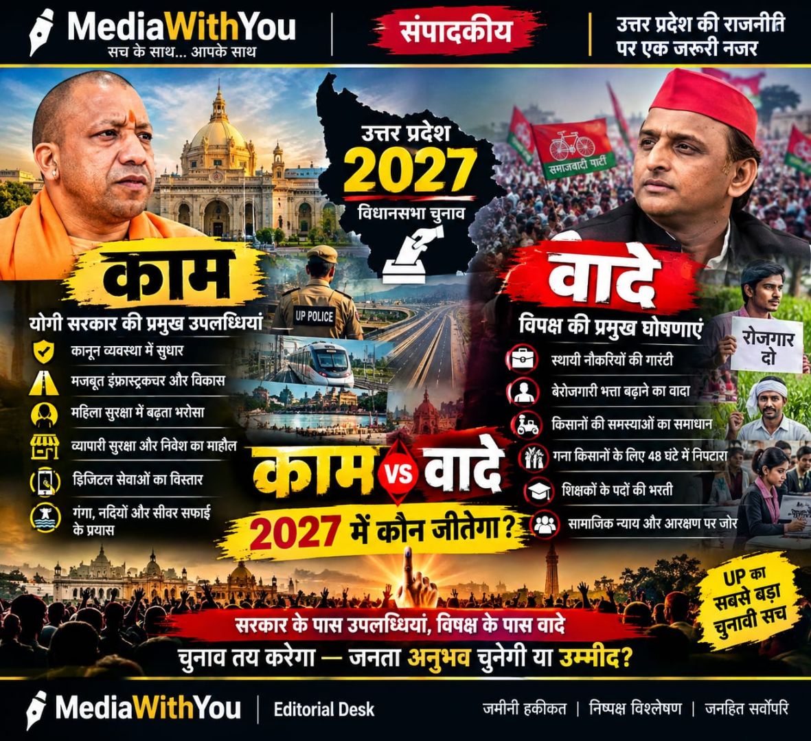 योगी सरकार के काम पर सवाल नहीं, लेकिन जनता से दूरी और विपक्ष के वादे बन सकते हैं खेल बदलने वाला फैक्टर